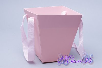 Пакет для цветов трапеция H15 D13/8  светло-розовая
