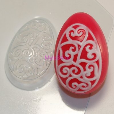 Пластиковая форма Яйцо/орнамент завитушки (EX)