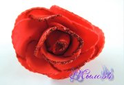 Роза из фоамирана, с блестками, красный, 5.5 см, шт