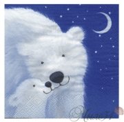 Салфетка для декупажа 33х33 см, Белый медведь